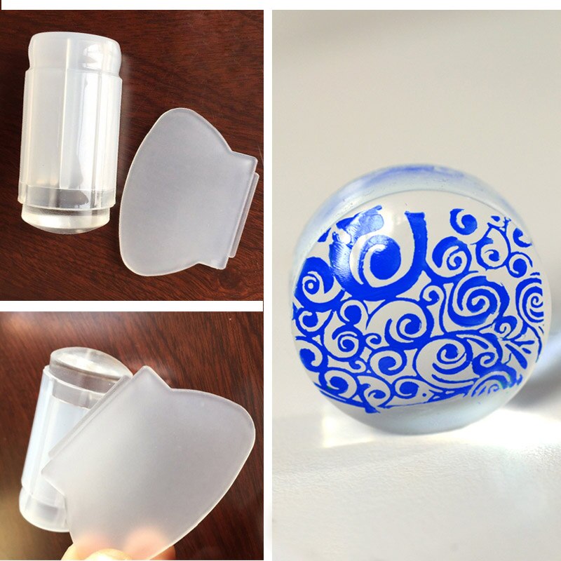 Pure Clear Jelly Silicone Nail Art Stamper Schraper Transparante Nail Stamp Stempelen Gereedschappen