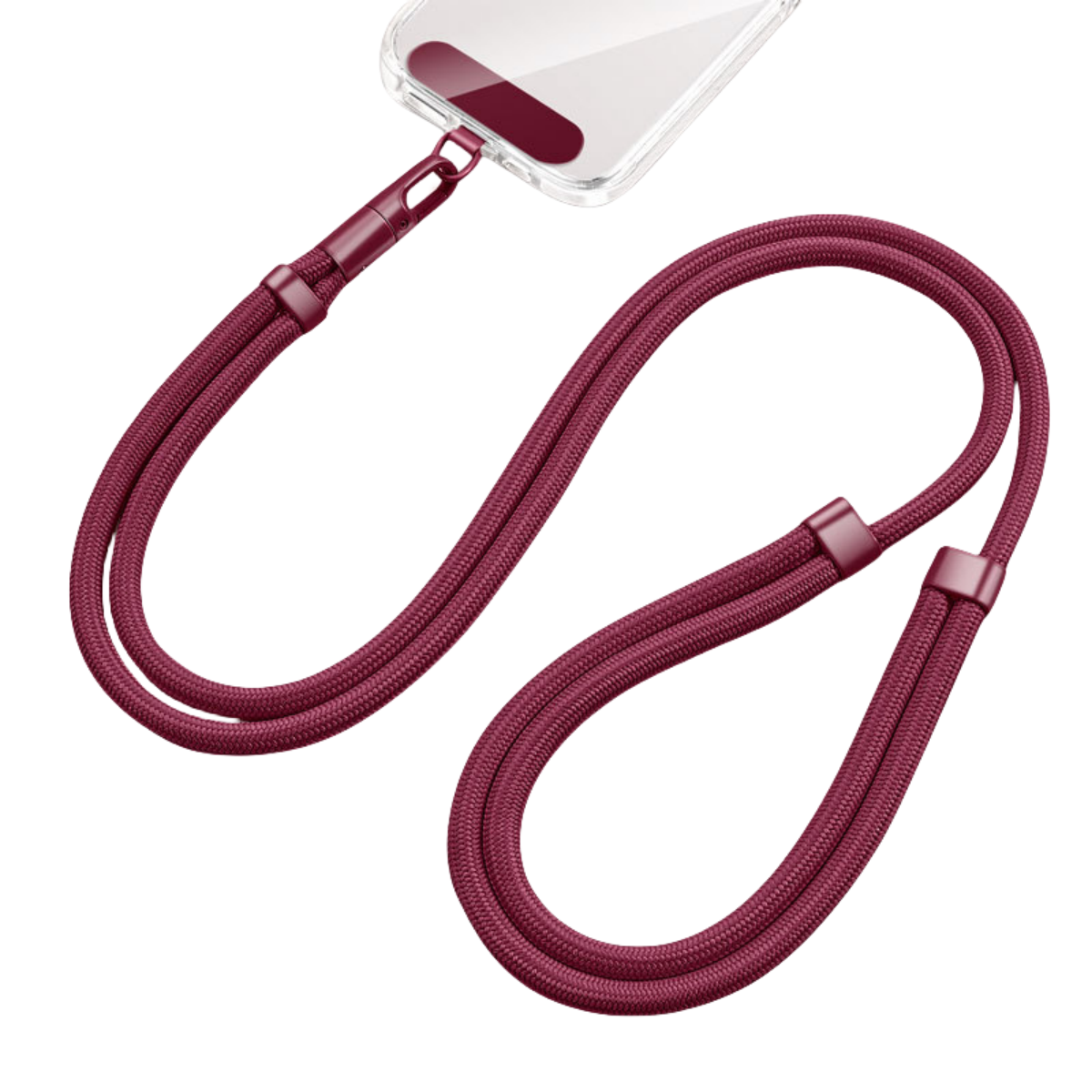 Universelles Telefon-Lanyard mit Clip, verbessert, Anti 360° ° Drehbarer, verstellbarer Hals-/Umhängegurt für alle Handyhüllen: Rot/Rosa