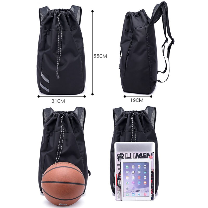 Mochila De Fútbol para hombre, Bolsa Escolar de gran capacidad, con cordón para gimnasio, baloncesto, bolas, cubo impermeable, deportes al aire libre, viajes