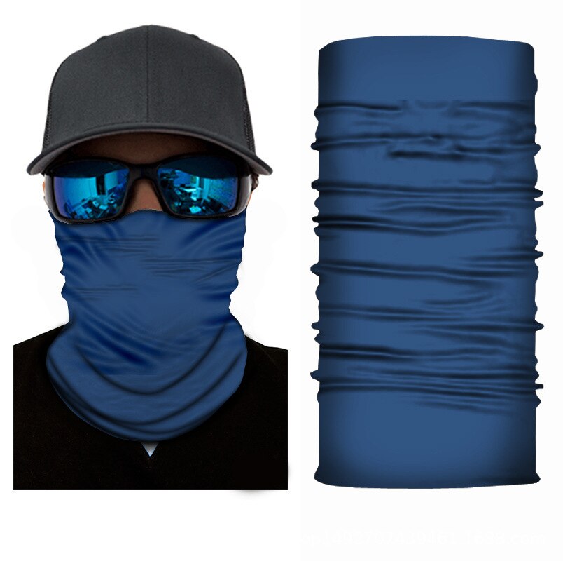 Unisex 7 farve polyester ansigtsskærm maske sport hals gamacher tørklæde sømløs ensfarvet ridning magisk hovedbånd: S03