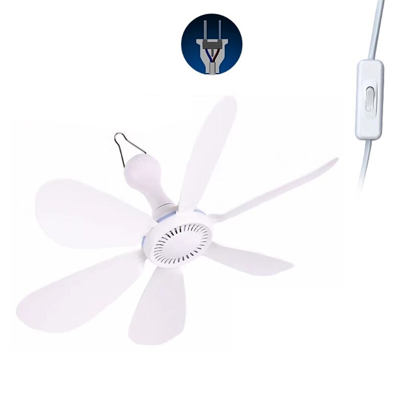 Amerikaanse Plug Ac 220V 20W 6 Bladeren Een Snelheid 20.4in Plafond Ventilator Mini Ventilator Slaapzaal Opknoping Fan met 1.8M Stroomkabel Op Uit Schakelaar