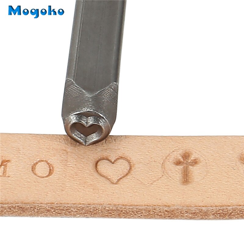 Mogoko 6mm Herz Metall schlagen Stempel Stanz Werkzeug für Stanzen Stanzen Metall Schmuck Tonne Leder Holz Kreuz Biene Sterne schlagen Werkzeug