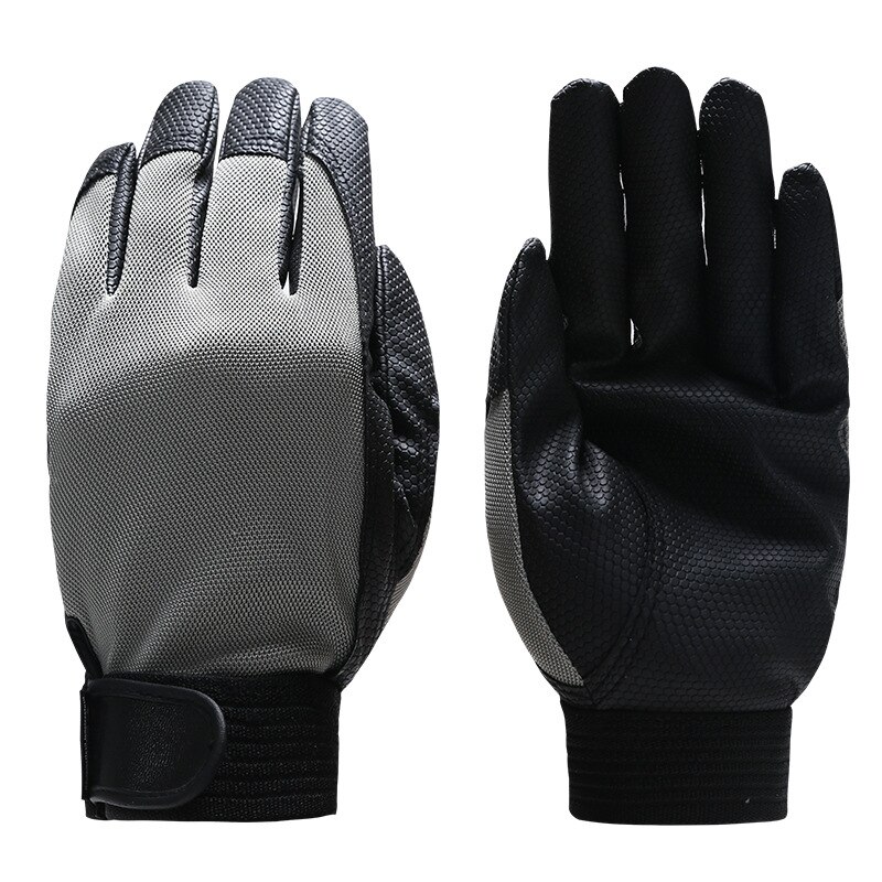 Männer Handschuhe Tragen-beständig Baustelle Trockenen Betrieb Anti Unterhose Handschuhe Mechanische Bedienung Reiten PU Handschuhe: grau / L