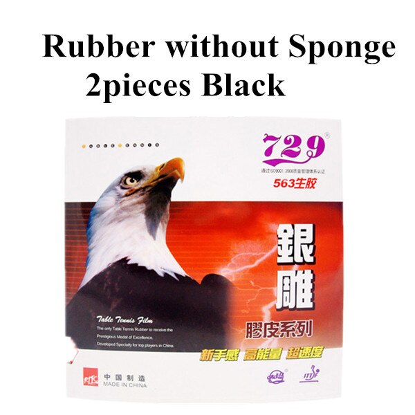 Amistad 729 563 pips-out Tenis de Mesa buey de goma sin esponja ping pong de goma: 2 Black 563