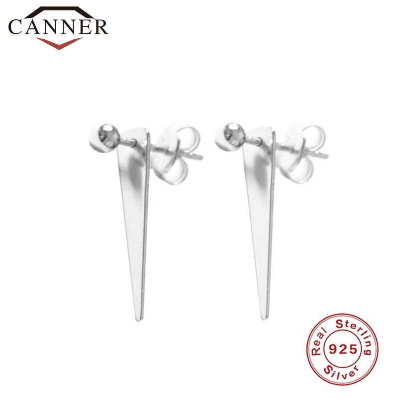 Tendencia Punk Rock gótico esqueleto cráneos y cabezas, pendientes de tuerca para mujer 925, pendientes tipo botón de plata fina, pendientes geométricos: style-4 silver