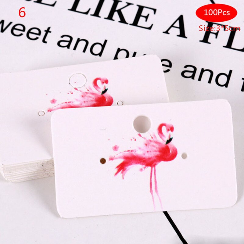 100Pcs Earrings Pack Kraft Paper Ear Studs Card Hang Tag Label Luggage Wedding Note DIY Blank Price Name Hang Tag Craft