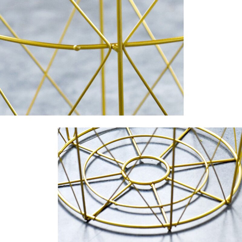 34.5 x 30.5 x 23cm jern metal sofabord snavset opbevaringskurv te frugt snack serveringsbræt bakke gylden hvid dækning trompet
