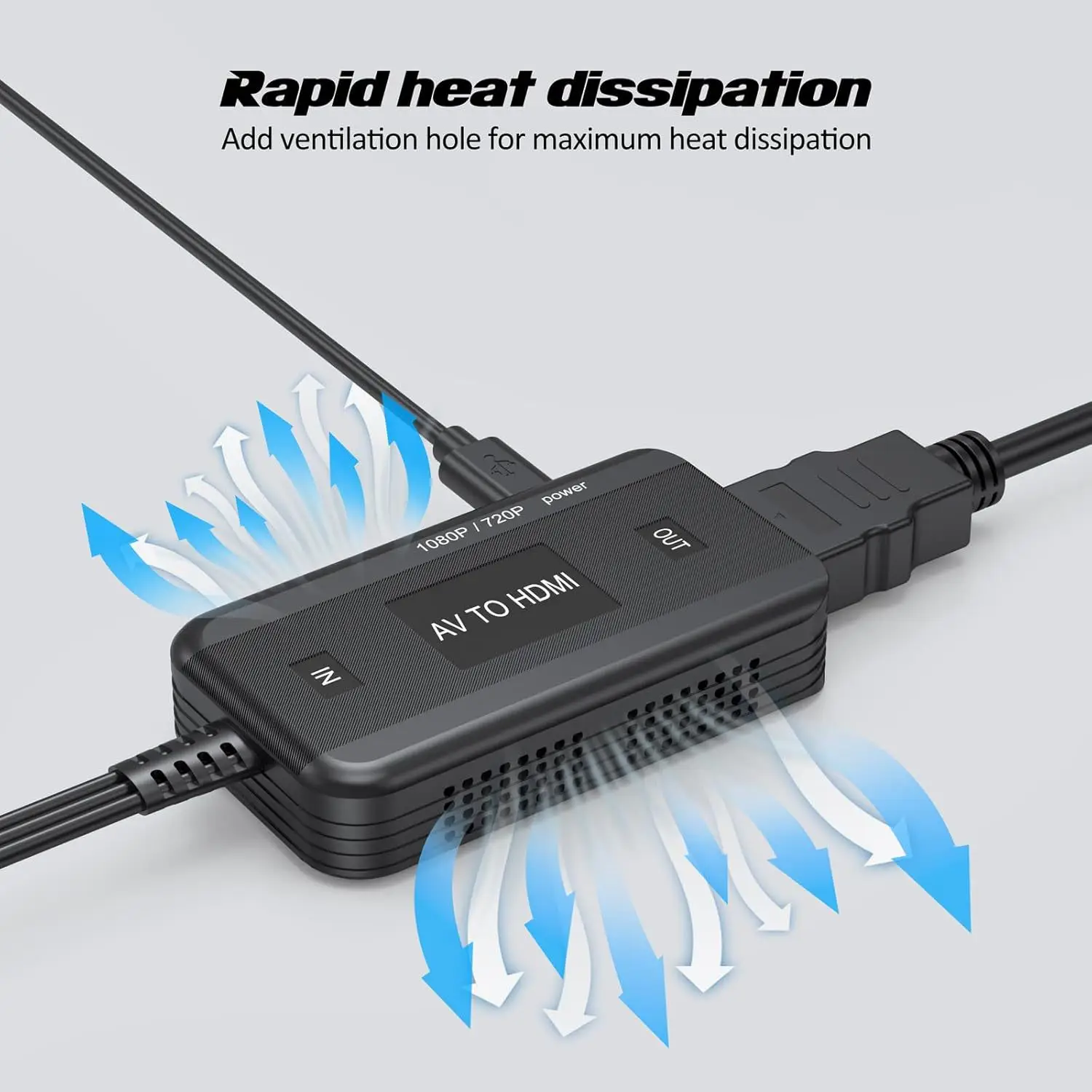 Video Adapter 1080P Converter RCA to HDMI Cable HD Link Cable Audio Cable HDMI Converter AV to HDMI Adapter