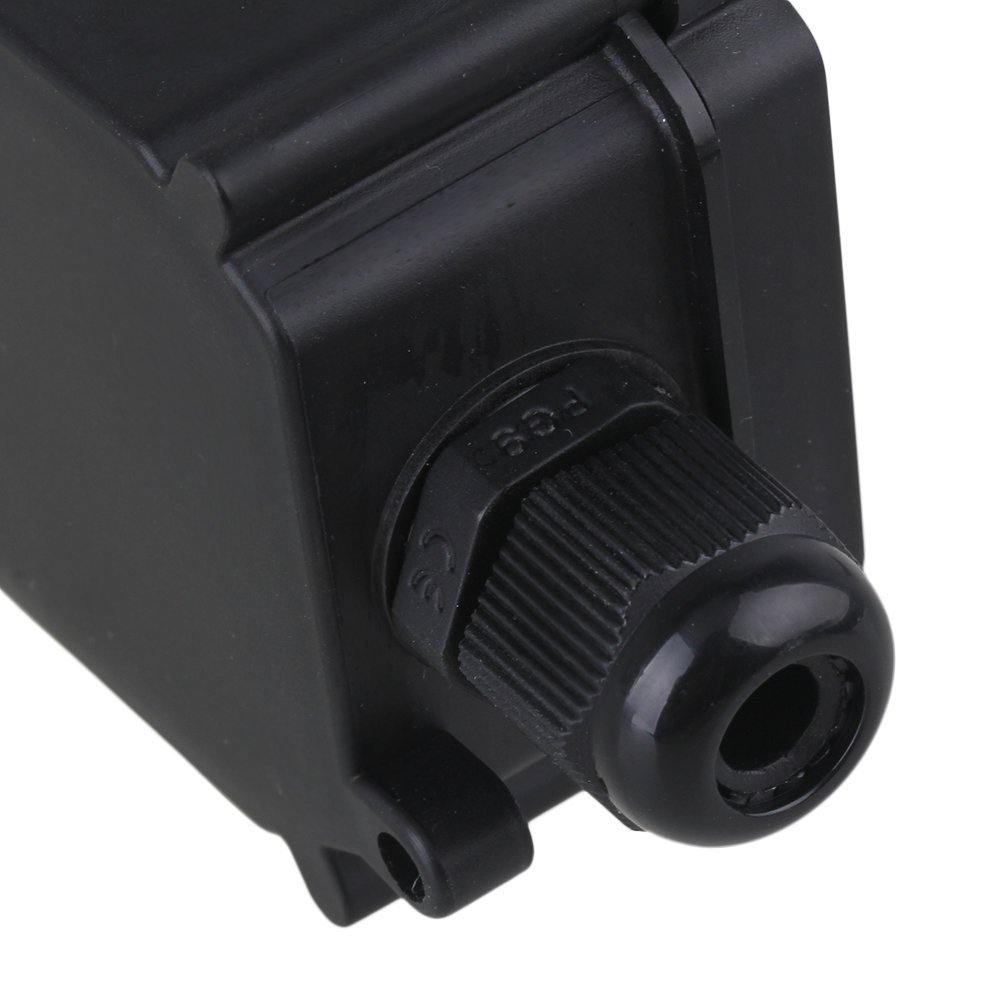 Waterproof Black Plastic Cable Wire Connector Gland Electrical 2-Cable Junction Box IP66