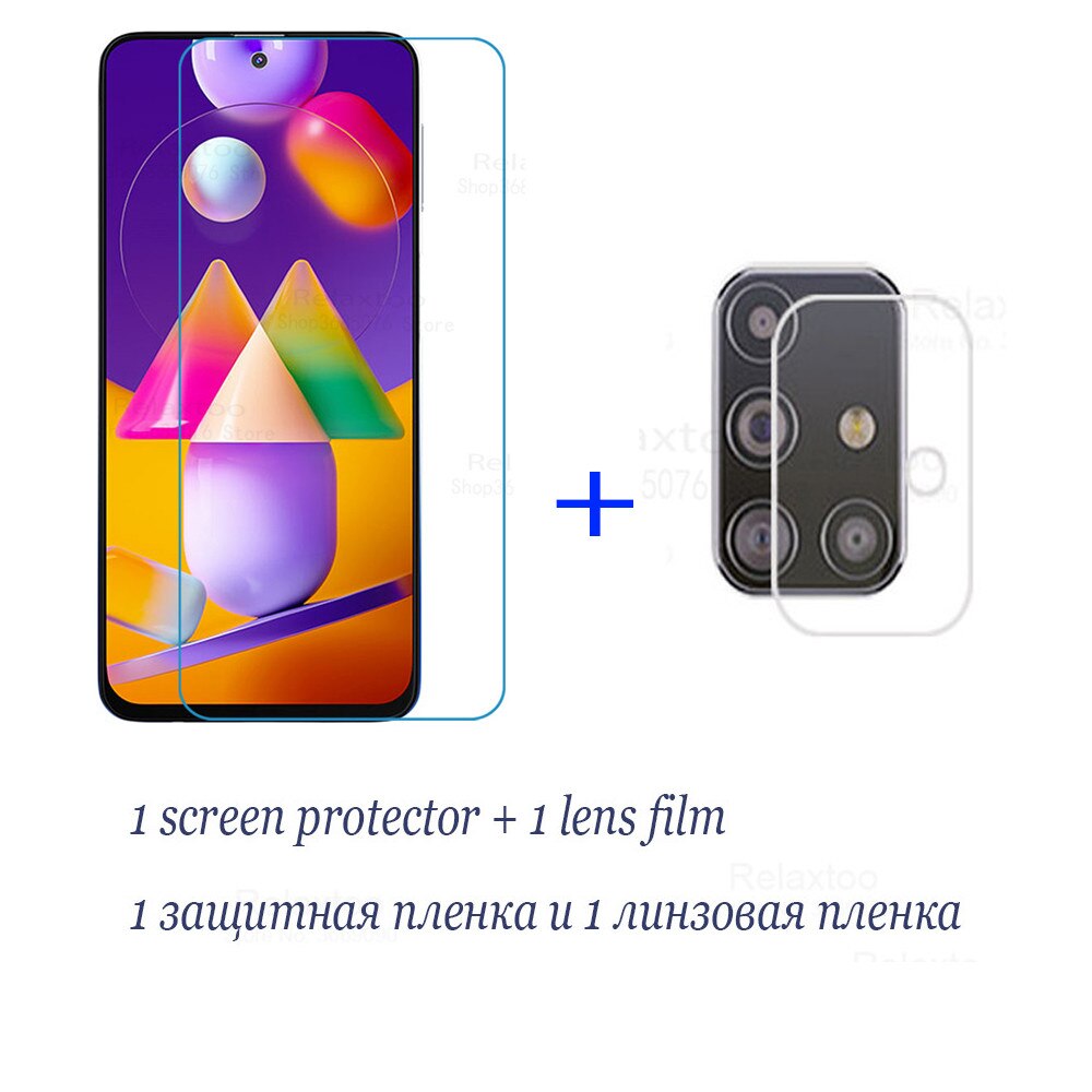 Case, beschermende Glas Samsun M31s Gehard Glas Lens Screen Protector Voor Samsung Galaxy M31s M 31 S 31 S Glas Galax m31s Case: for samsung m31s / glass and lens film