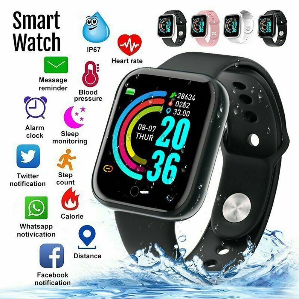 High-end Smart Watch Y68 Waterproof Heart Rate Tracker-Fitness Wristband for IOS Android Multi-functional SmartWatch#L35