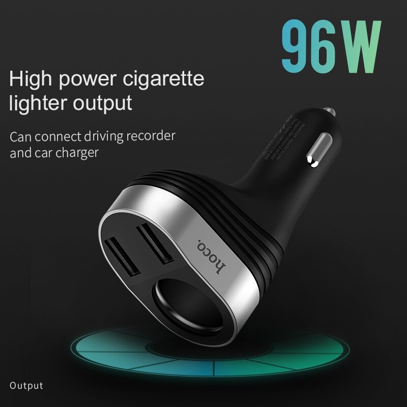 Hoco Dual Usb Auto Oplader Voor Mobiele Telefoon Tablet 3.1A Snel Opladen Auto-Oplader 1 Sigarettenaansteker Auto Telefoon charger Adapter