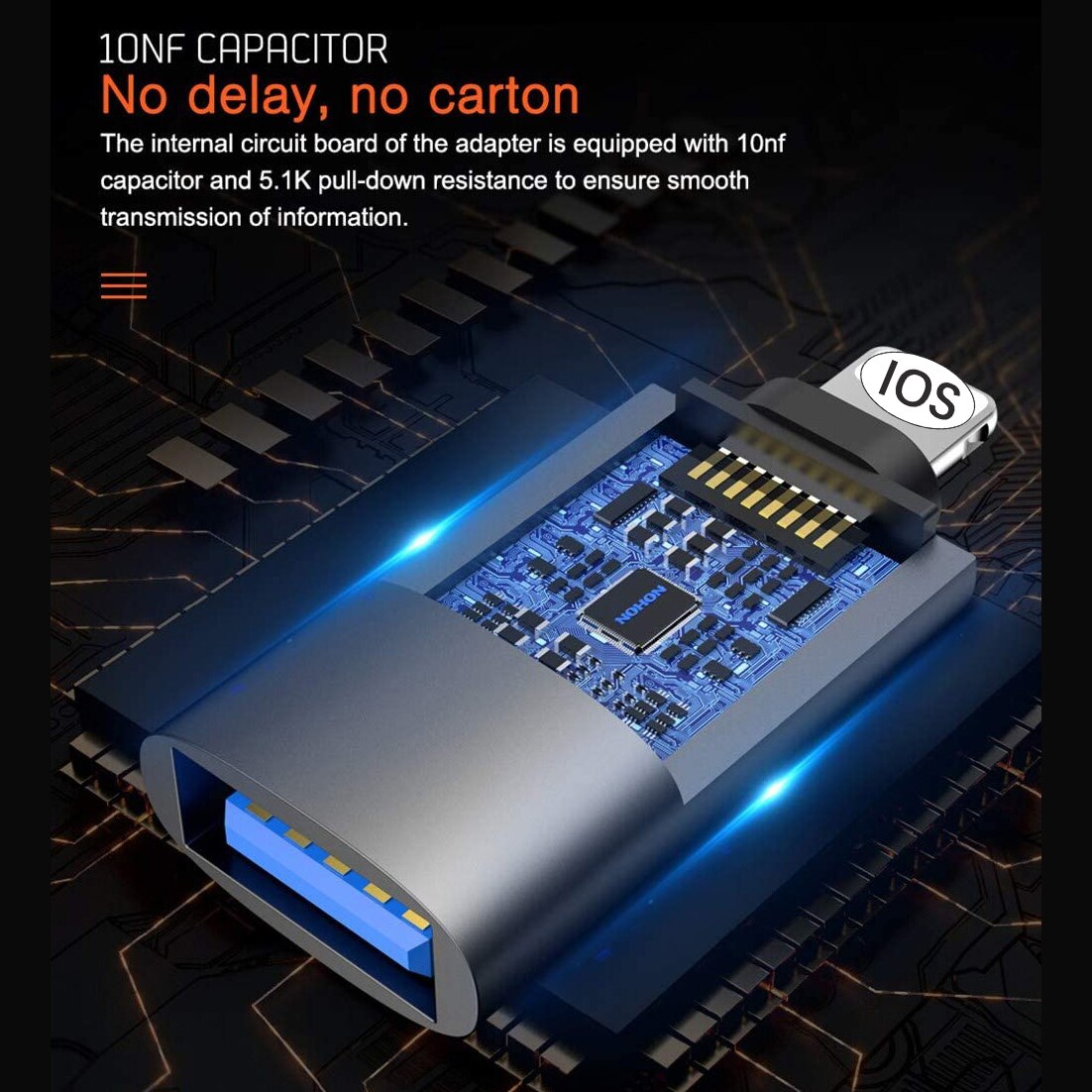 Lightning Male to USB Camera Female Adapter MFi USB 3.0 OTG Portable USB Adapter Data Sync Converter for iPhone iPad Air Pro