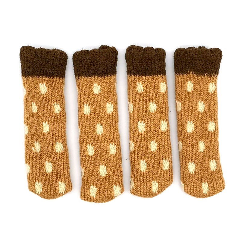 20 Pcs Hoge Elastische Knit Stoel Sokken Floor Protector Antislip Tafel Benen Stoel Benen Meubels Voet Sokken: borwn