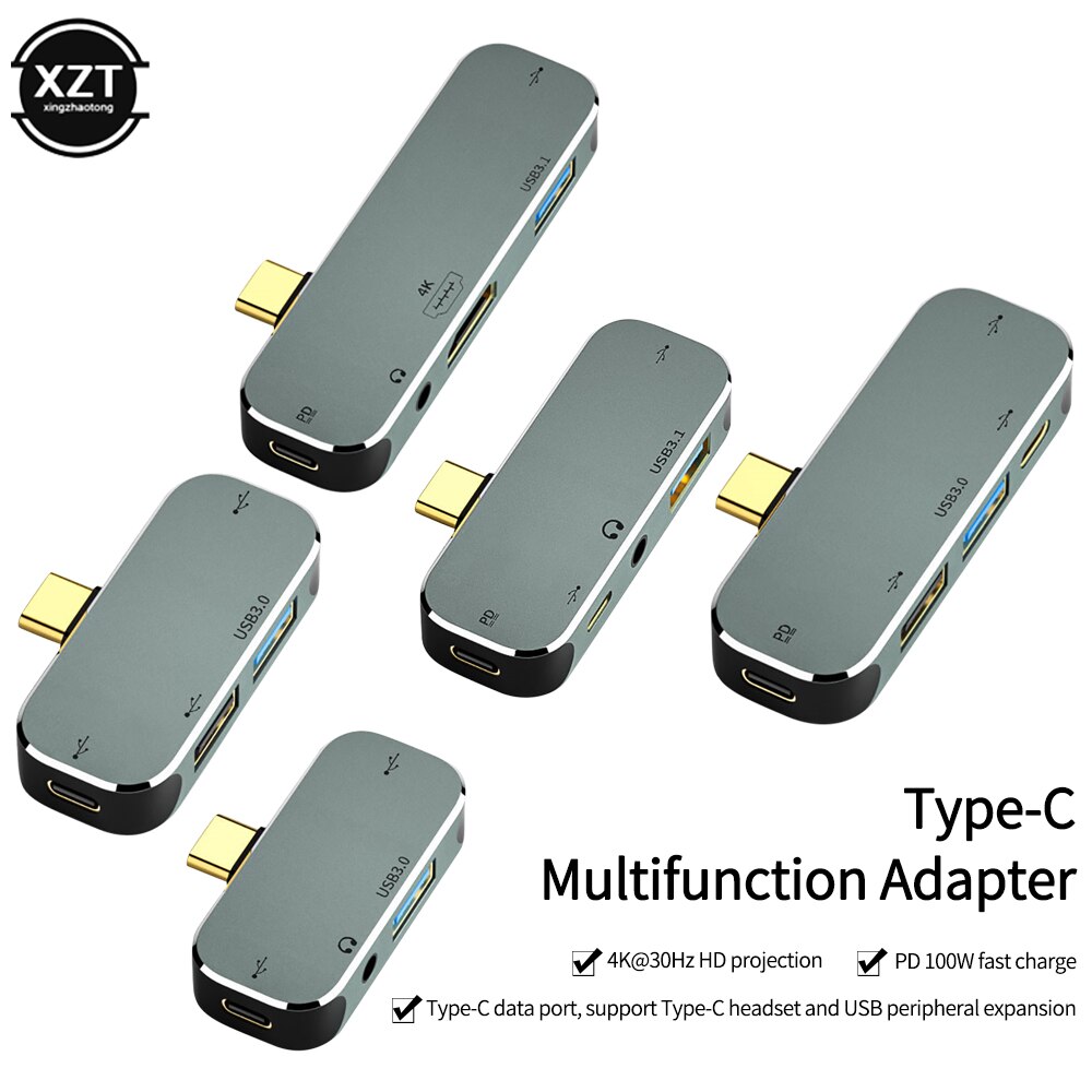 6-in-1 Type-c USB Hub Docking Station Suitable Huawei/Samsung 5-in-1 Multi-Function Hub Notebook Expansion Dock Converter