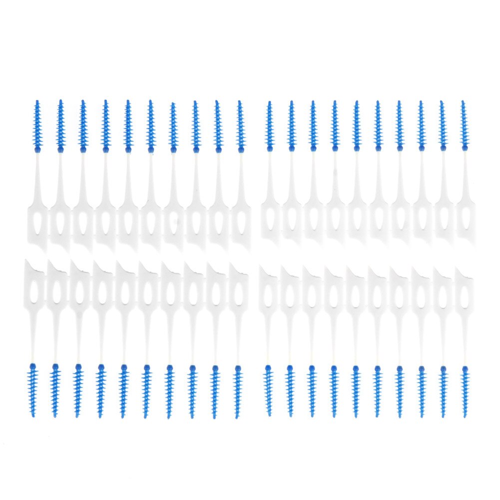 20/40pcs/Box Soft Silicone Dental Floss Interdental Brush Disposable Teeth Stick Toothpicks Floss Oral Care Clean Tool: 40PCS