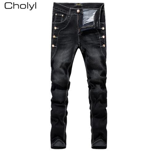 Pantalones vaqueros de estilo coreano para hombre, Jeans clásicos de talla grande, estilo Vintage, con personalidad y botones, novedad de: 28