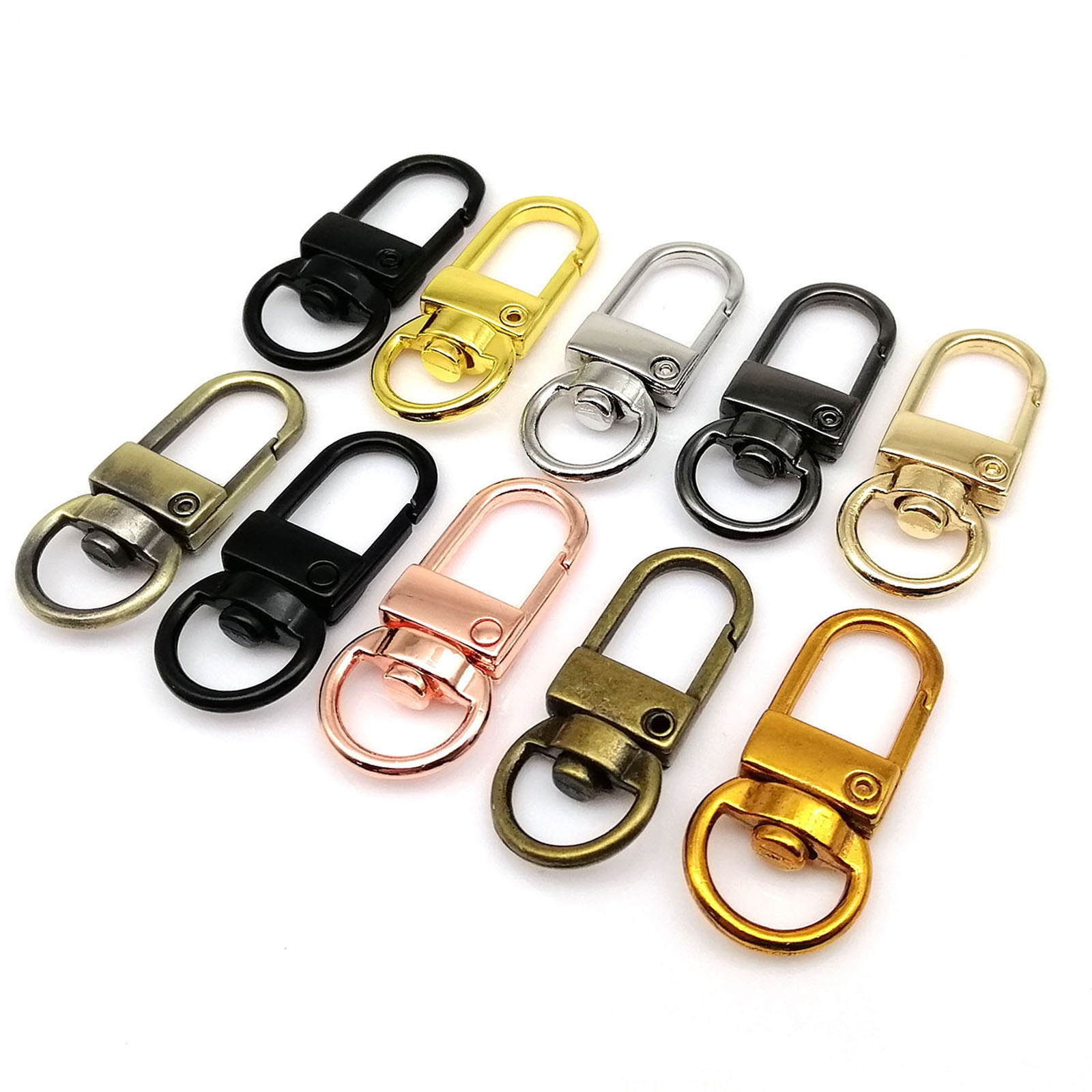 Porte-clés accessoires tout-match fermoir fait à la main en cuir véritable bricolage voiture porte-clés porte-anneau détachable porte-clés YP011  36