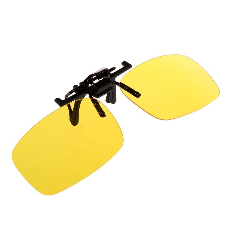 Lentes rectangulares Amarillo Claro sin montura Clip en gafas de conducción de visión nocturna