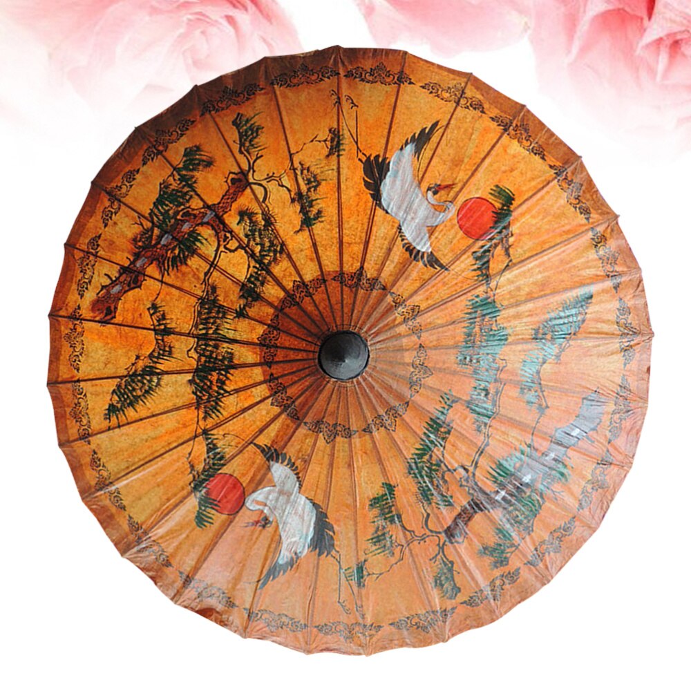 1pc Classic Hand-painted Oil-paper Umbrella Decorative Handmade Umbrella Oiled Paper Umbrella Crafts for Bar Store Tearoom Decor