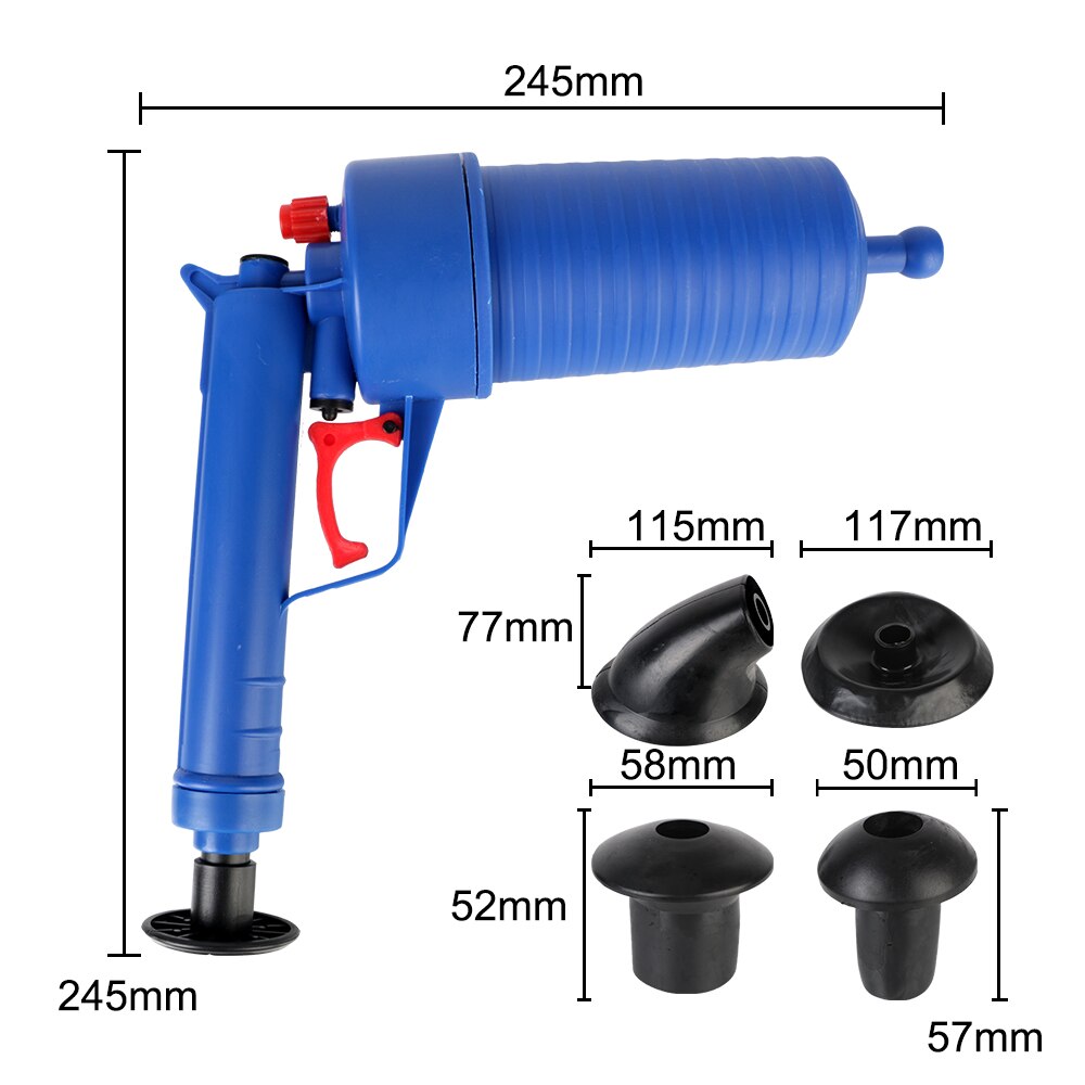Manual Sewer Sinks Basin Air Pump Pressure Unblocker Pipeline Clogged Remover Dredge Pipe Pipe Plunger Drain Cleaner