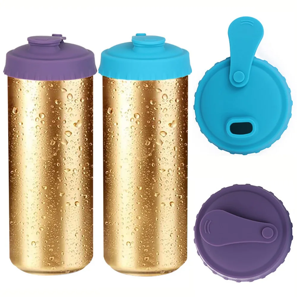 Tapa de lata de Soda de silicona de 6 colores, tapón de lata reutilizable para bebidas de cerveza, zumo, bebida de Coca-Cola, se adapta a latas estándar, lata protectora de Coca-Cola