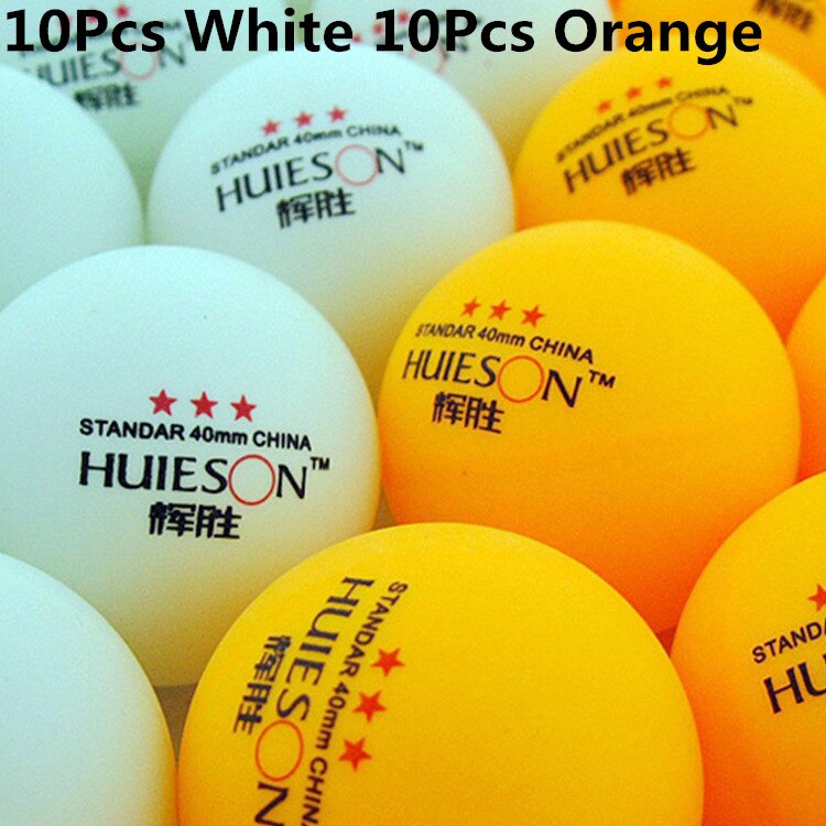 Huieson, 20 50 100 Uds., 3 estrellas, 40mm, 2,9g, blanca y naranja pelota de Ping-Pong, pelota de entrenamiento avanzada para aficionados, pelota de Ping-Pong: 10 White 10 Orange