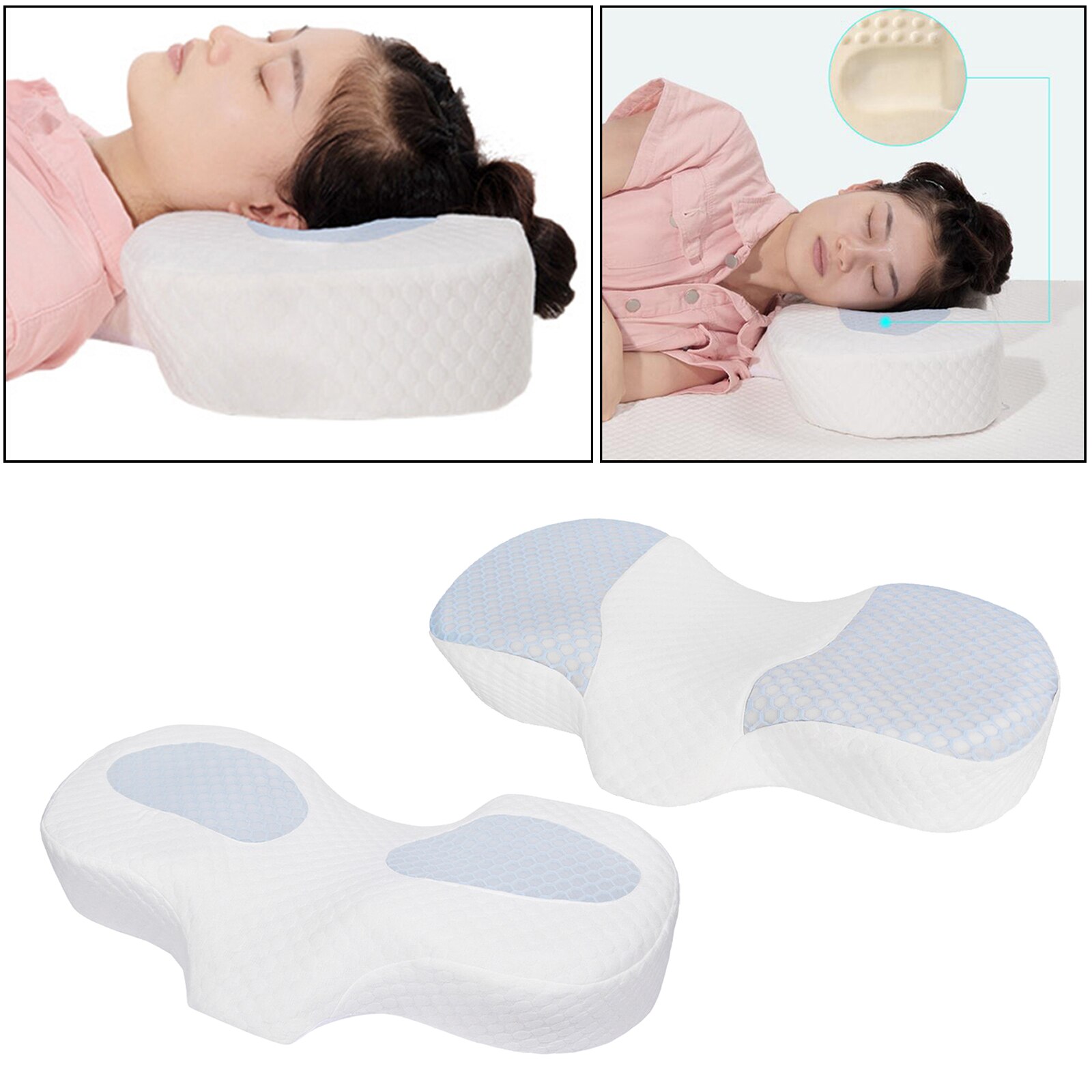 Ergonomic Contour Memory Foam Cervical Pillow for Sleeping Orthopedic Neck Support for Side Back Sleepers Washable
