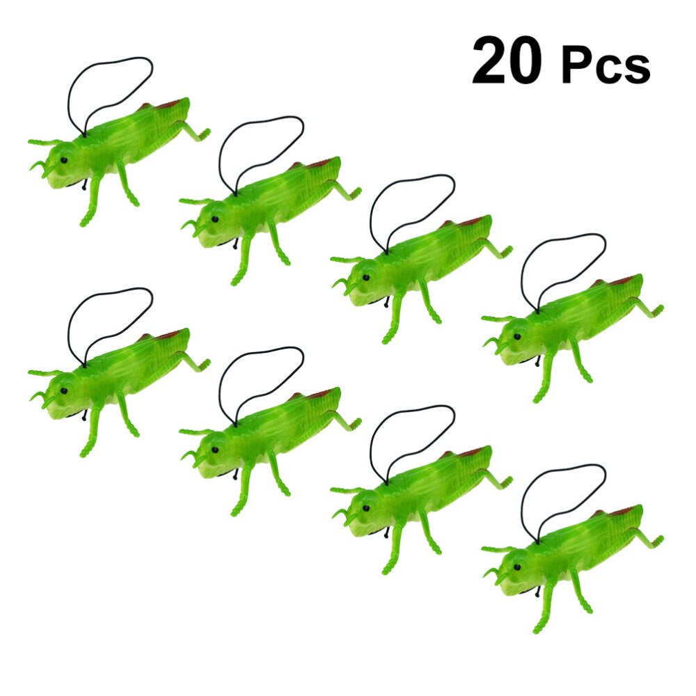 8pcs TPR Simulation Locust Grasshopper Toys Lifelike Insect Model Toys Tricky Props (Green)
