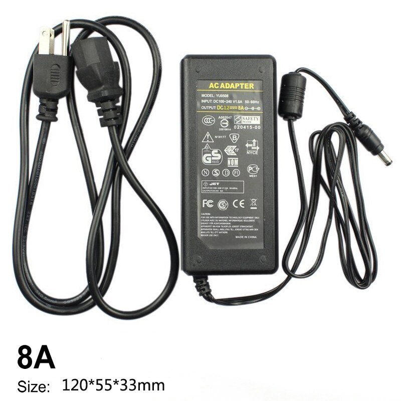 LED Voeding Adaptateur 110 V-220 V voeding DC 12 V 1A 2A 3A 5A 6A 8A 10A 5050 LED transformers 5730 2835 5050 LED verlichting