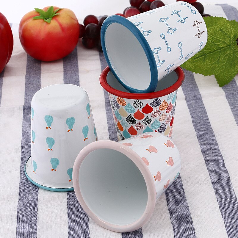 Kegel trichter tasse Flachen boden becher ohne emaille Karikatur kaffee becher Eisstockschießen farbe milch Tee tasse hause dekoration freund