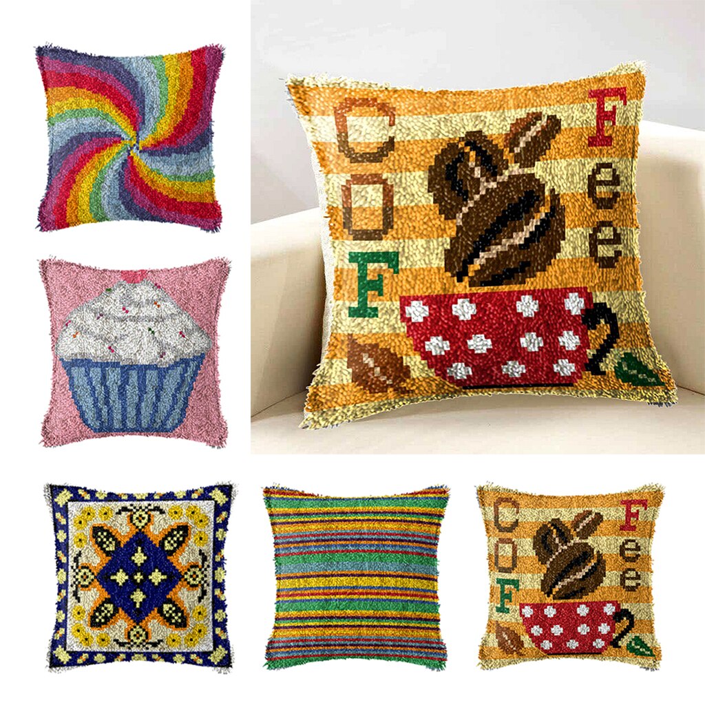 Bricolage coussin tapis tapis fabrication artisanat décor à la maison loquet crochet Kit tapis tapis faisant broderie couture artisanat outil passe-temps Art artisanat