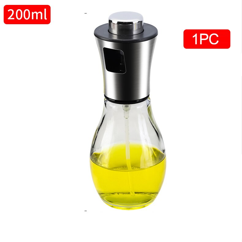 IWELAI Kitchen Baking Oil Chef Motor Oil Spray Empty Bottle Dispenser Cooking Tool Salad Barbecue Cooking Glass Oil Sprayer: 200ML