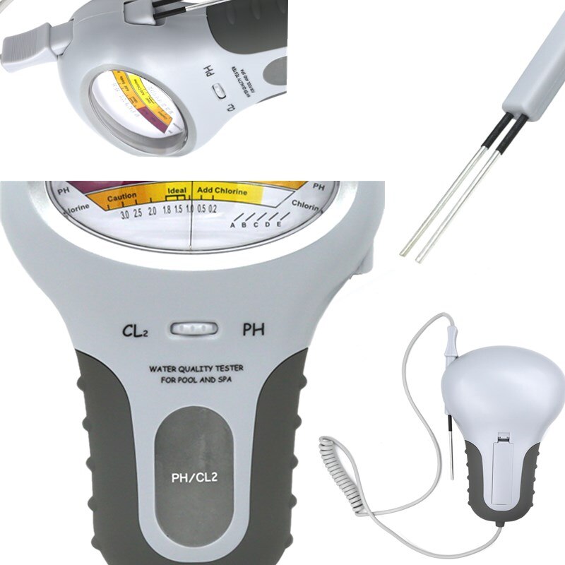 PC-101 Chlorine Meter PH Meter Chloride Testers Chlorine PH 2 in 1 Meters CL2 Tester Water Monitor Analysis Tool 30%