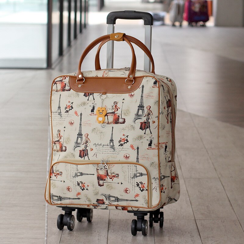Vandtæt høj oapacity rejsetaske tyk stil rullende kuffert trolley bagage dame mænd tur tasker kuffert med hjul supplerer: C