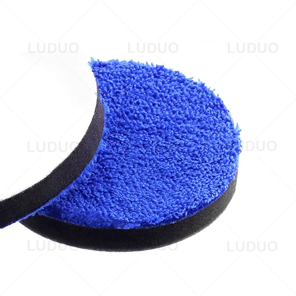 2/3/4/5/6/7 zoll Mikrofaser Polieren Pad Für Autos Körper Polnischen Wachs Puffer Pad waschen Reinigung Mikro Faser Polieren