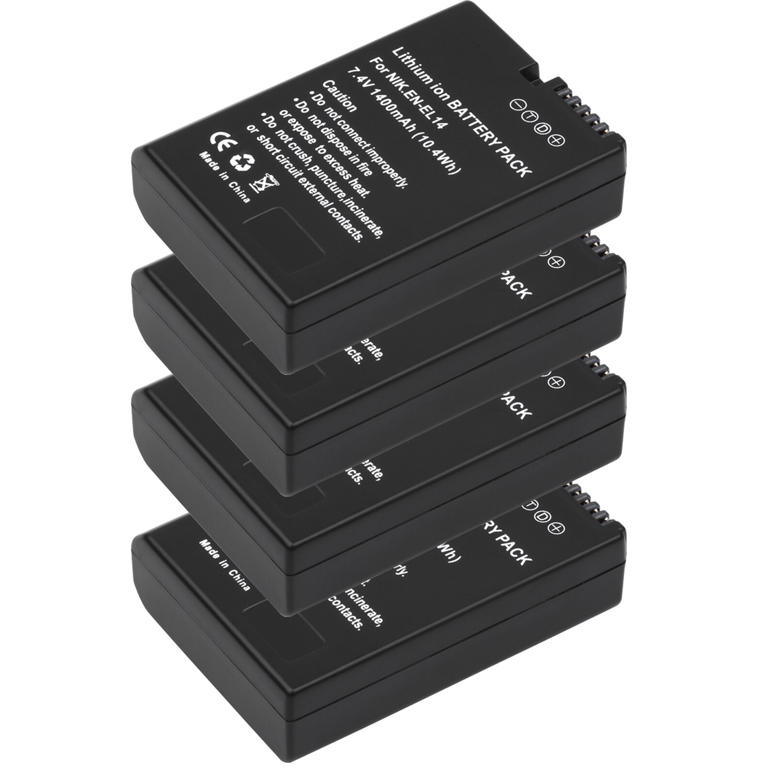 EN-EL14 EN-EL14A EL14 Replacement Camera Battery for Nikon D3100 D3200 D3300 D3400 D5600 D5100 D5200 P7000 P7800: 4 Battery