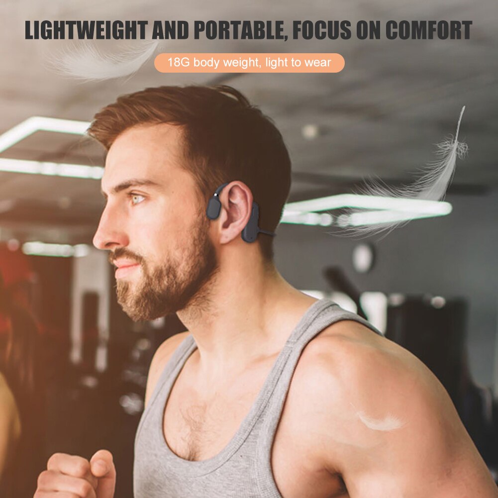 Bluetooth Bone Conduction Headphone Stereo Handsfree Music Wireless Headset with Microphone for Cycling Outdoor Sport
