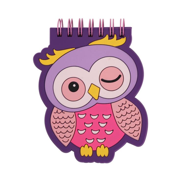 1 Piece Kawaii Unicorn Mini Pocket Coil Notebook Blank Diary Memo Notes Graffiti Sketch Book For Kids To Do It Planner Notepads: Owl