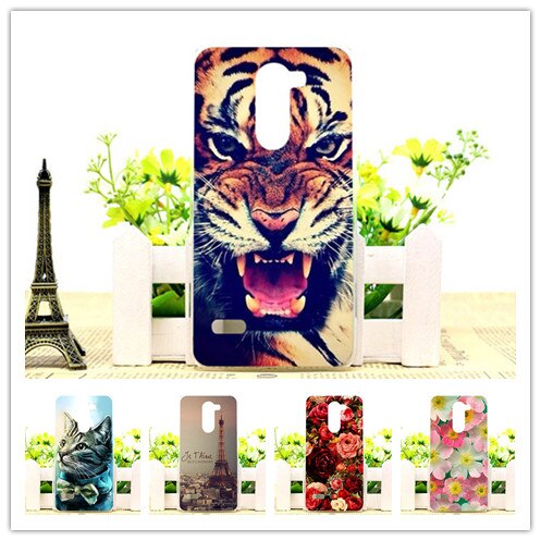 Cartoon schattige uv-print bloem uil tijger eiffeltoren hardcover hoesje voor lg ray  x190 5.5 inch hoesje op voorraad