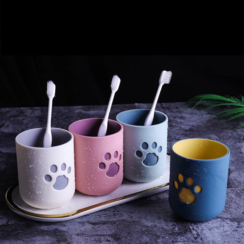 Cartoon Cat Claw Portable Washing Cup Plastic Toothbrush Holder Tooth Brush Storage Organizer Toothbrush Cup Bathroom Gadgets