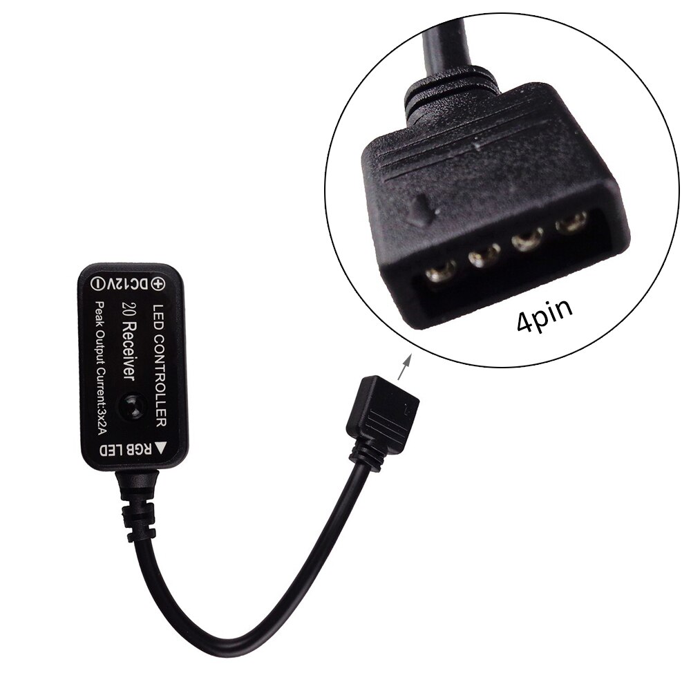 DC 12V 6A LED Controller Mini RGB Remote Control IR Infrared 20 Keys 4pin Connect For 5050 3528 SMD Strip Light JQ