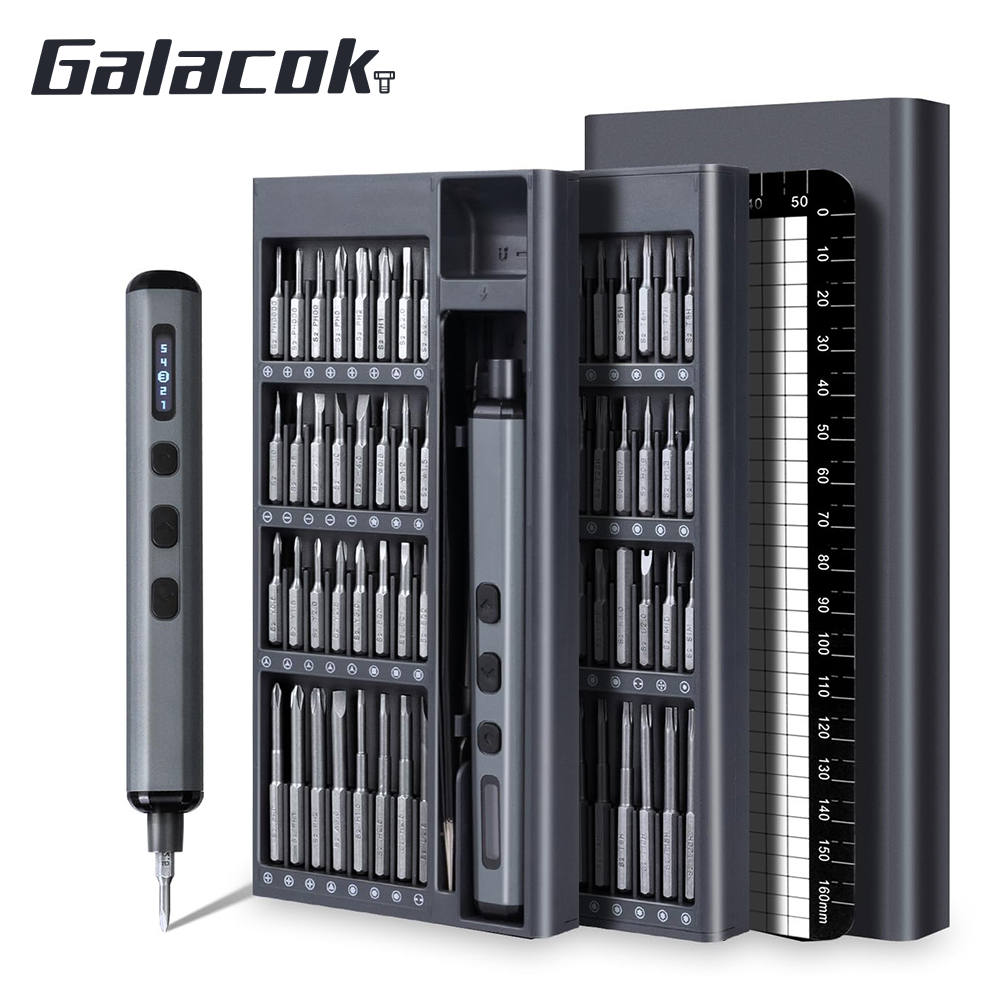 68-in-1 elektrische schroevendraaierset 5 koppelinstellingen Precisie elektrisch gereedschap Magnetische schroevendraaierbits voor iPhone-bril Horloge PC: Rood