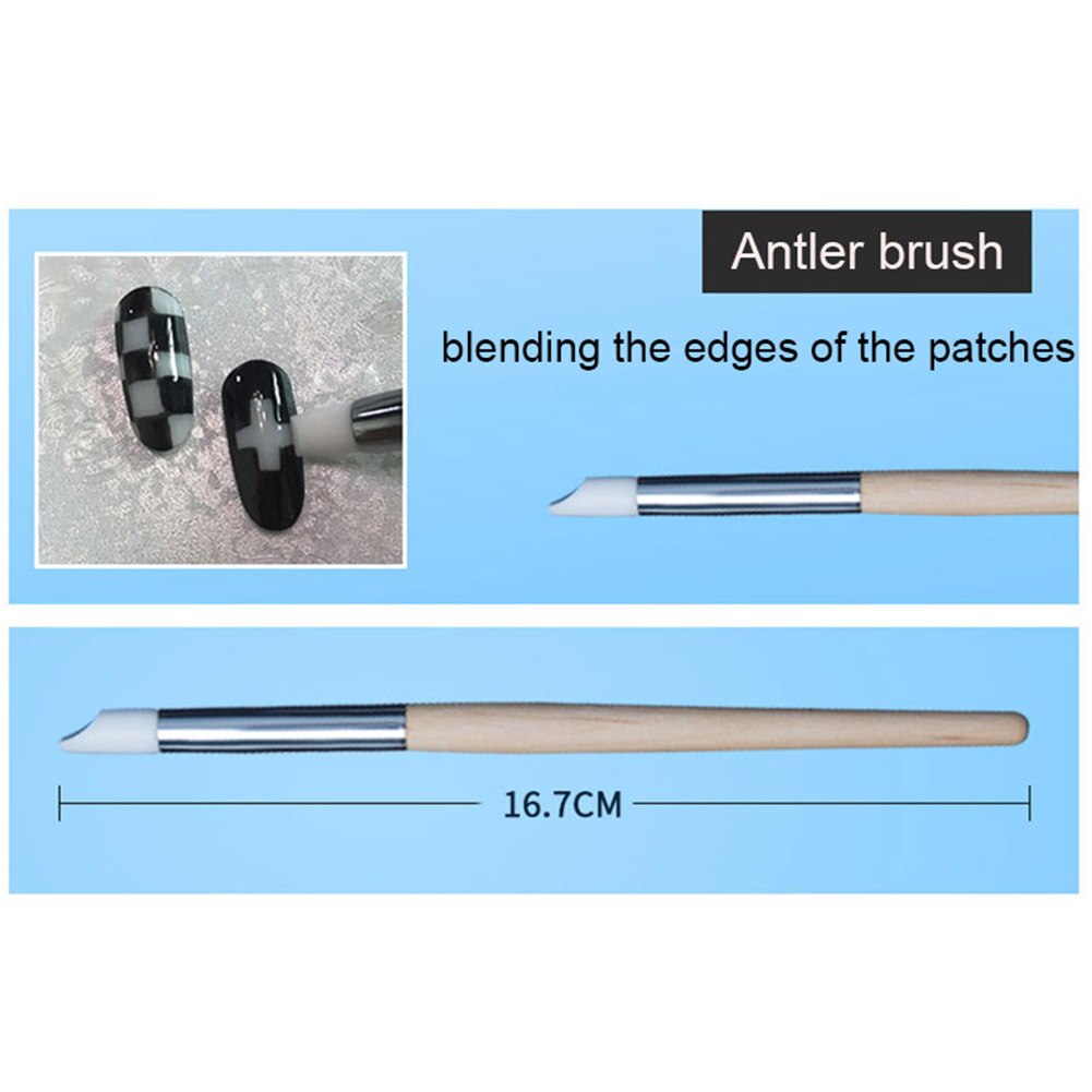 5 uds, pincel de silicona para manicura, grabado en relieve, lápiz de goma para modelador de uñas, herramienta para manicura