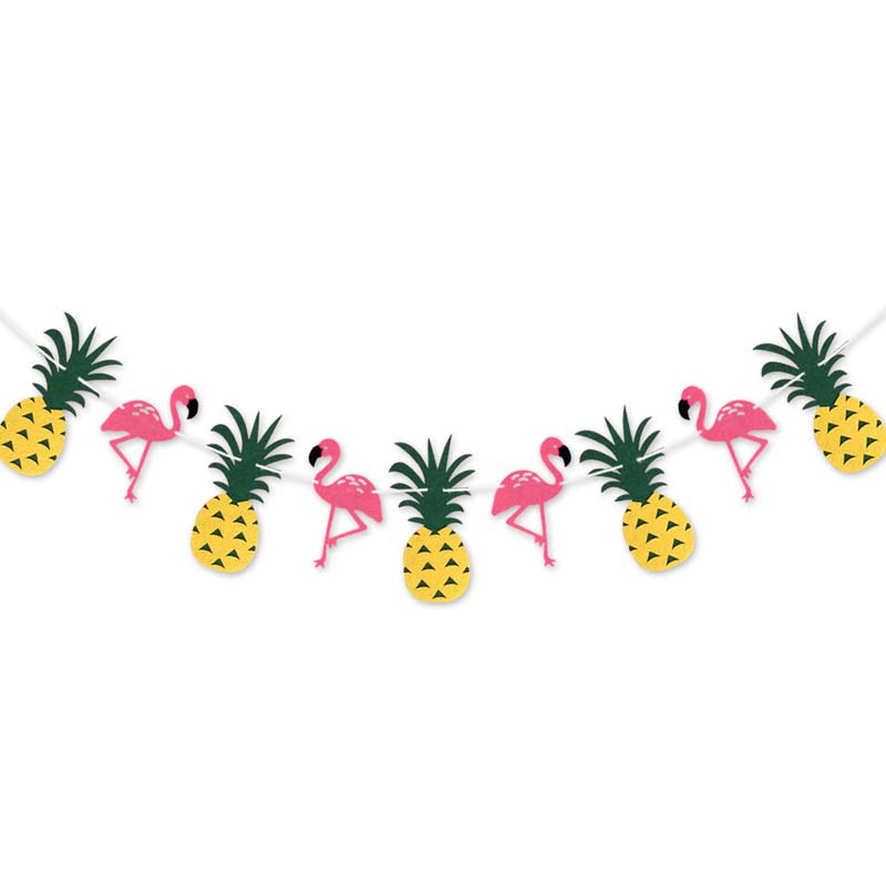 Hawaiian Tropical Paper Flower Garland Beach Luau Party Hanging Decoration Wedding Decor Aloha Hawaii Tropical Flamingo Banner: Mixed Flamingo