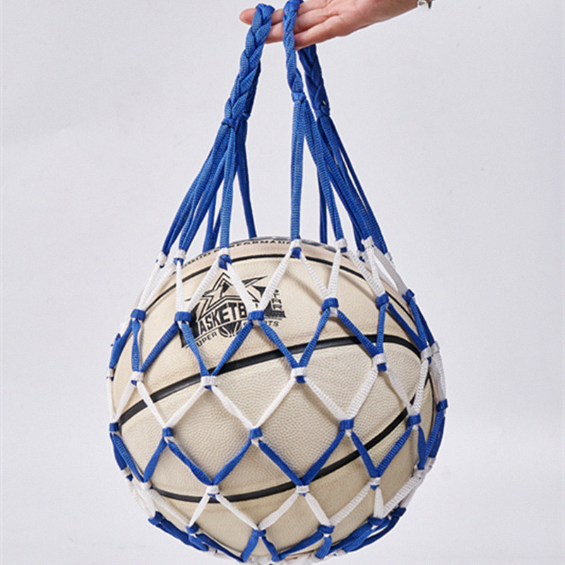 Nylon netz FußBall Volleyball Kordel zug Ball Aufbewahrung tasche Jugend FußBall Selbst Trainer kühne Aufbewahrung tasche FußBall zubehör: Blau