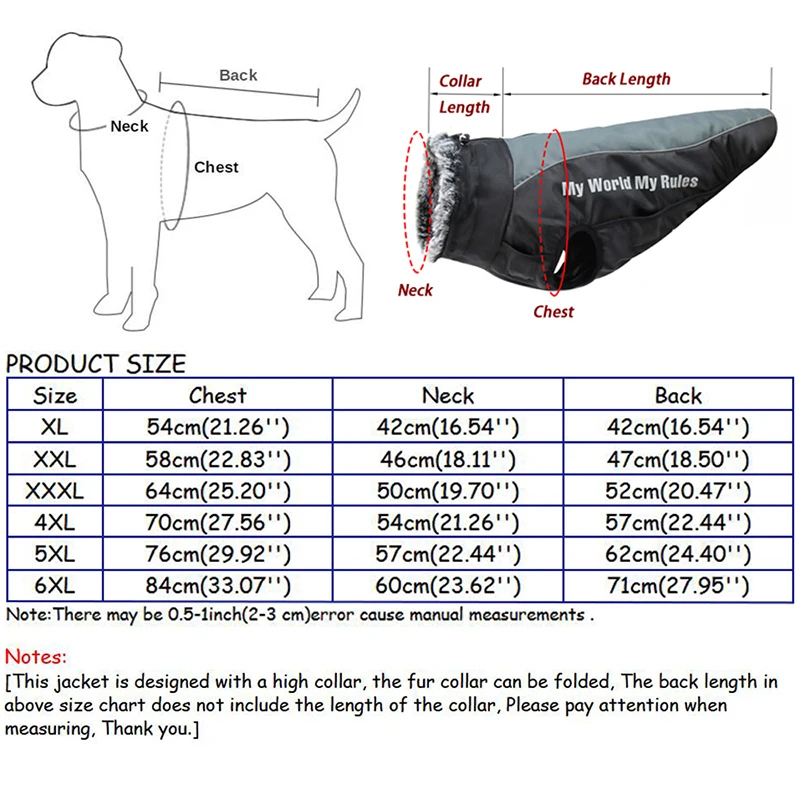 Waterdichte grote hondenkleding Winterhondjas met harnas Harige kraag Warme huisdierkleding Grote hondenjas Labrador Bulldog-kostuum