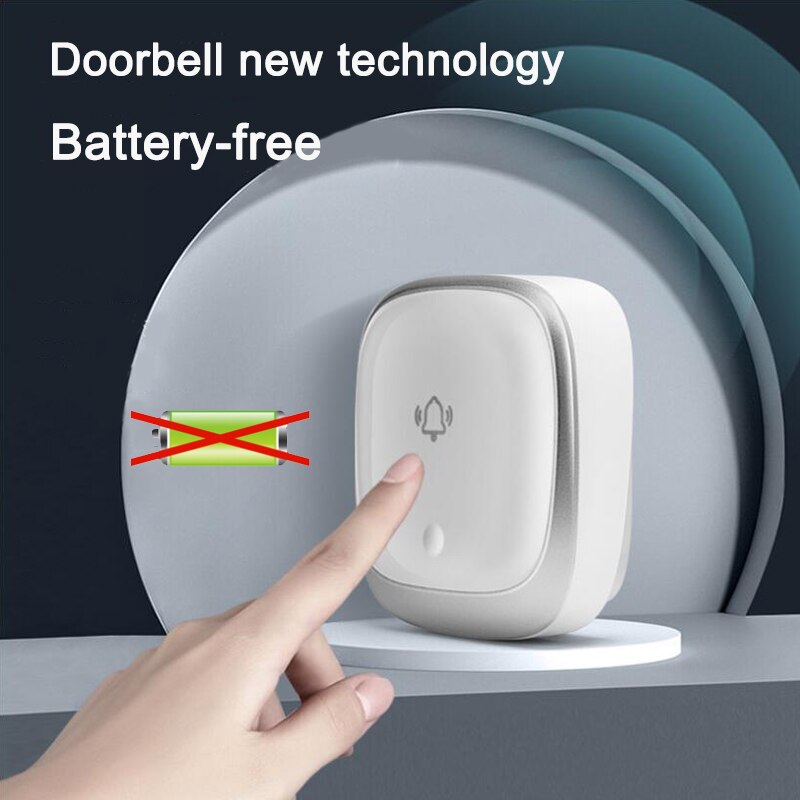 Wireless Waterproof Doorbell Self-generation Battery-free Smart Doorbell Home Security Welcome Button Door Bell
