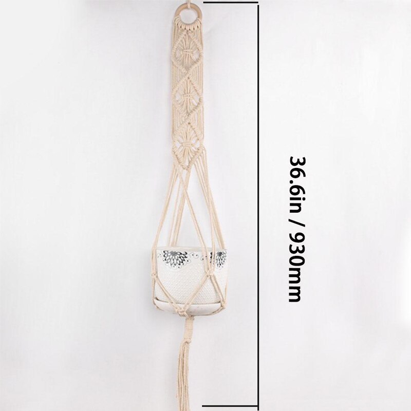 Flower Pot Hemp Rope Hanging Net Macrame Plant Hanger Wall Planter Balcony Decorations Indoor wWall Plant Holder Hanging Pot