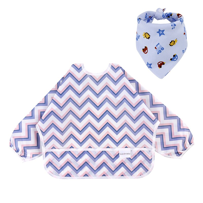Baby Lätzchen Wasserdicht Kleinkind essen Werkzeug Langarm Neugeborenen Kunst Kittel Fütterung Lätzchen Schürze passen 6-24M Mit tasche Baby Bandana Lätzchen: ZY1019
